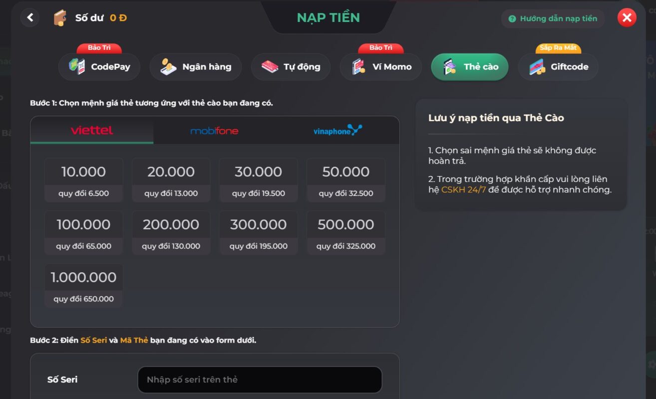 Nạp rút tiền đơn giản và nhanh chóng trên Uk88