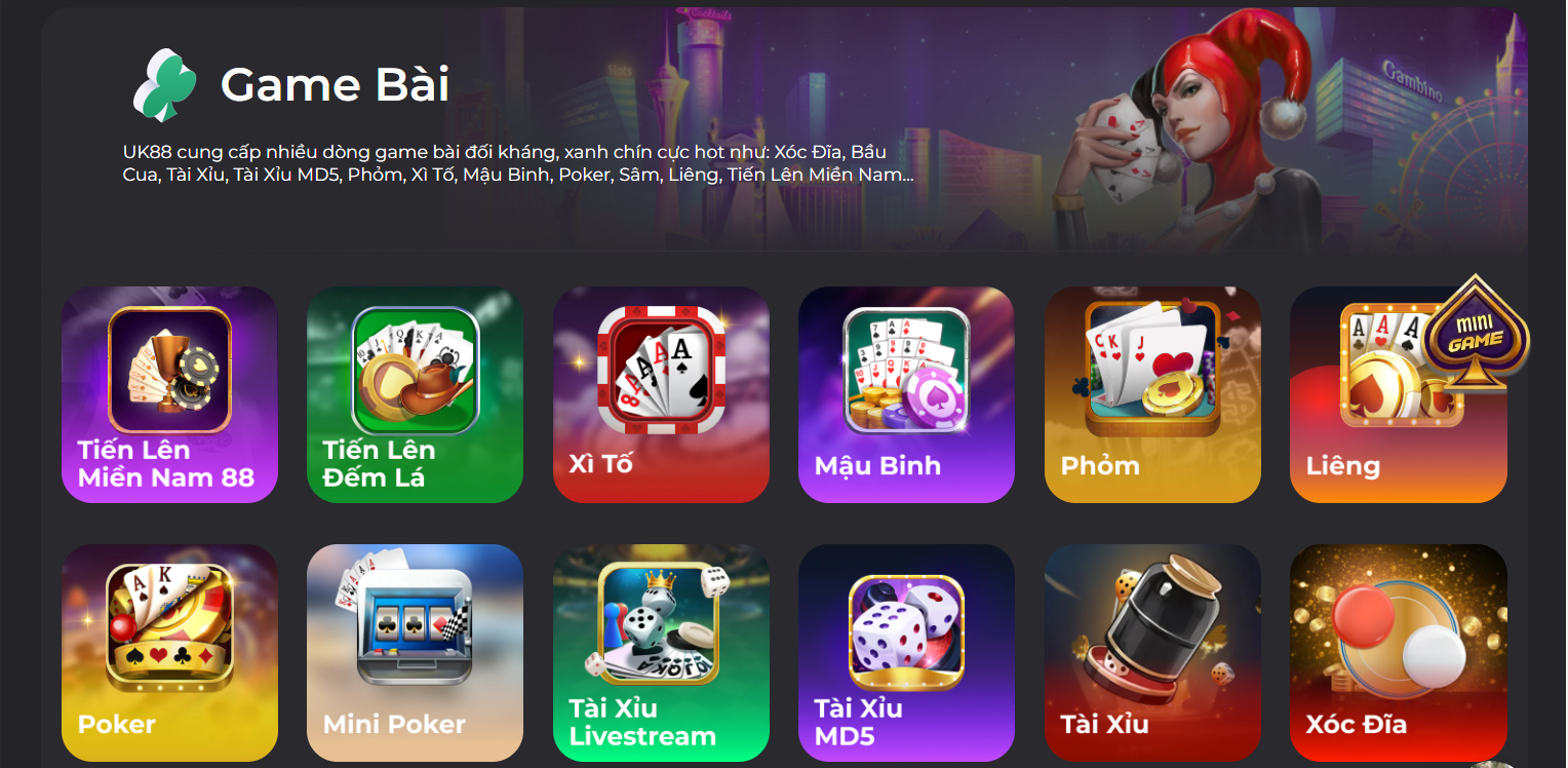 Game bài đổi thưởng cùng nhà cái UK88 uy tín