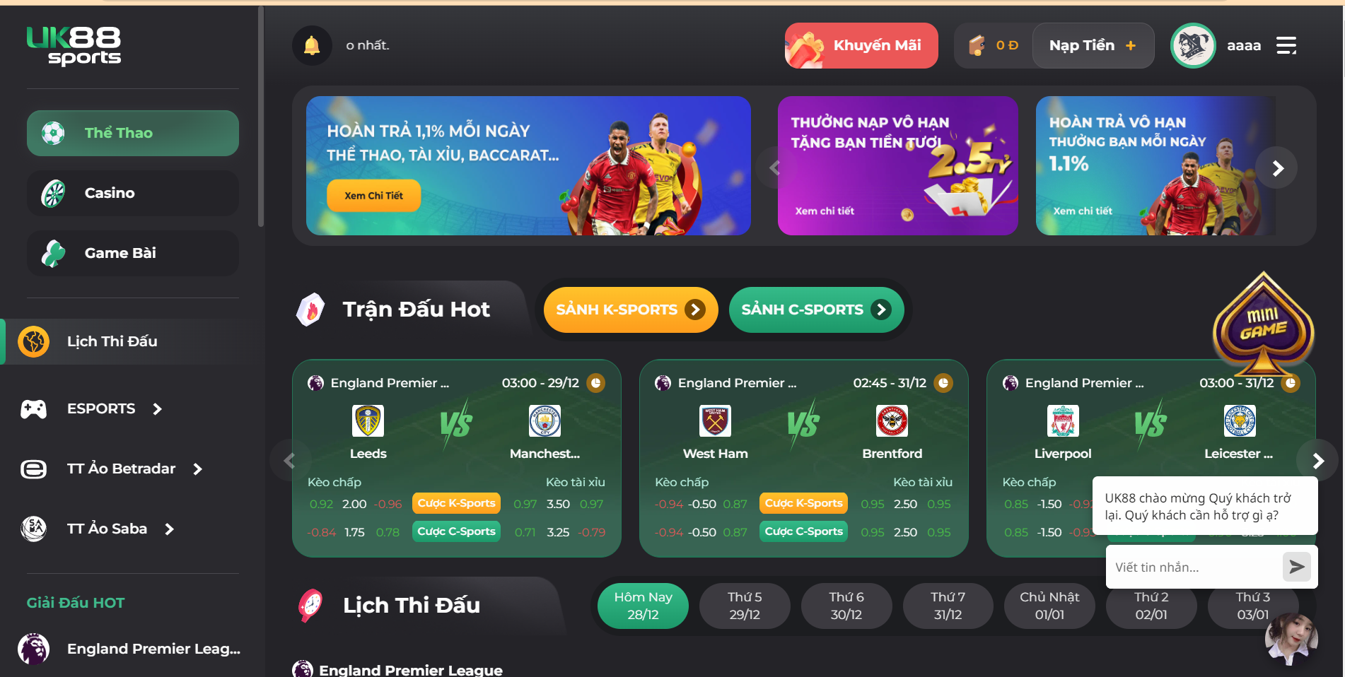 Nhà cái uy tín nhất Châu Á - UK88 bet
