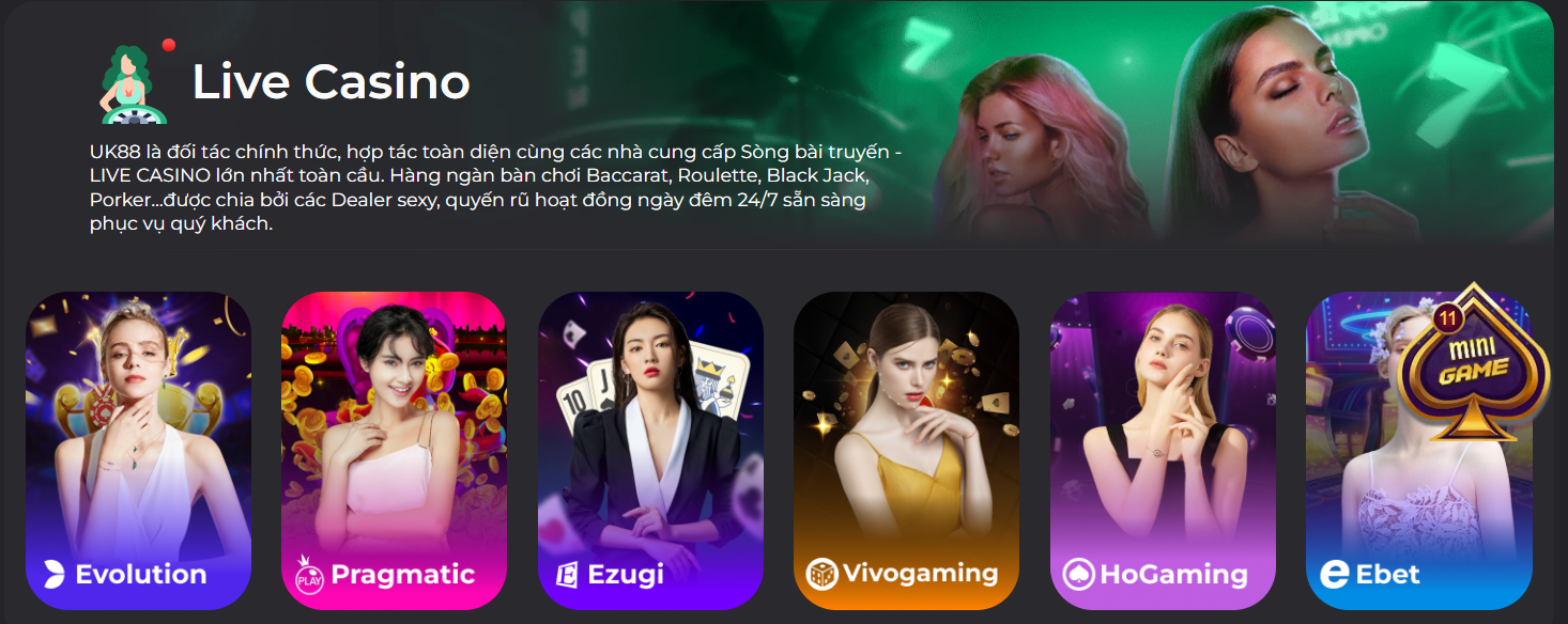 Live casino uy tín tại nhà cái UK88