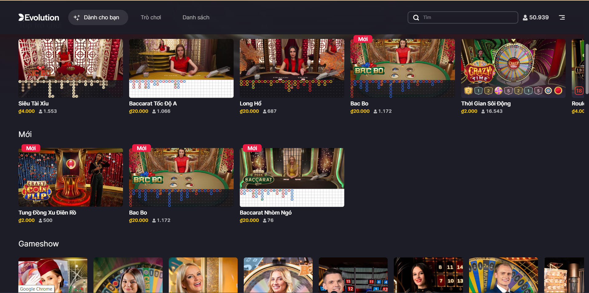 Live casino uy tín
