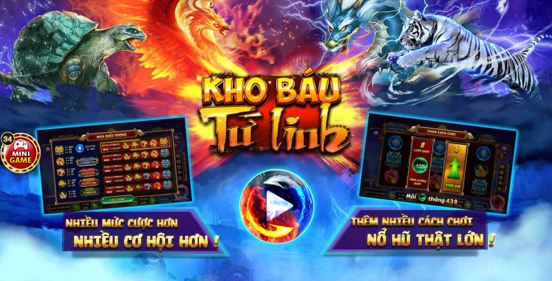 Những trải nghiệm tuyệt vời chỉ có tại Kho báu tứ linh UK88